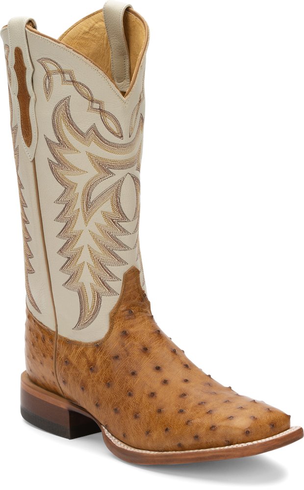 8094 Justin Antique Saddle Full Quill Ostrich Boot
