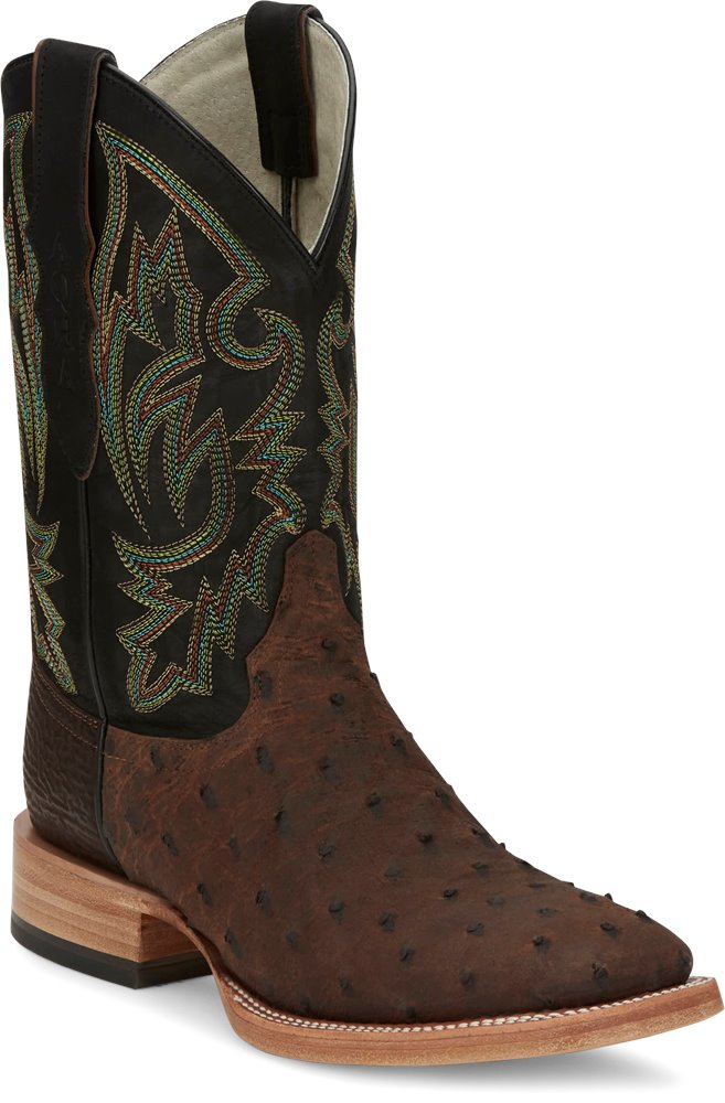 AQ8044 Justin King Full Quill Ostrich Kango Tabac