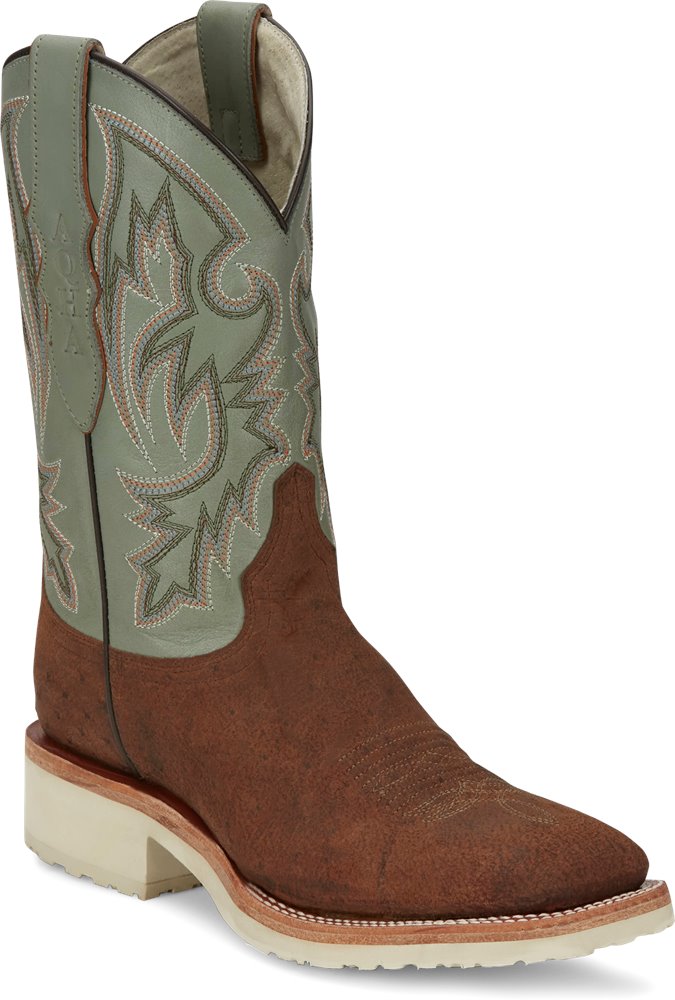 AQ8143 Justin Peppy San Badger SM Ostrich Boot Pistachio