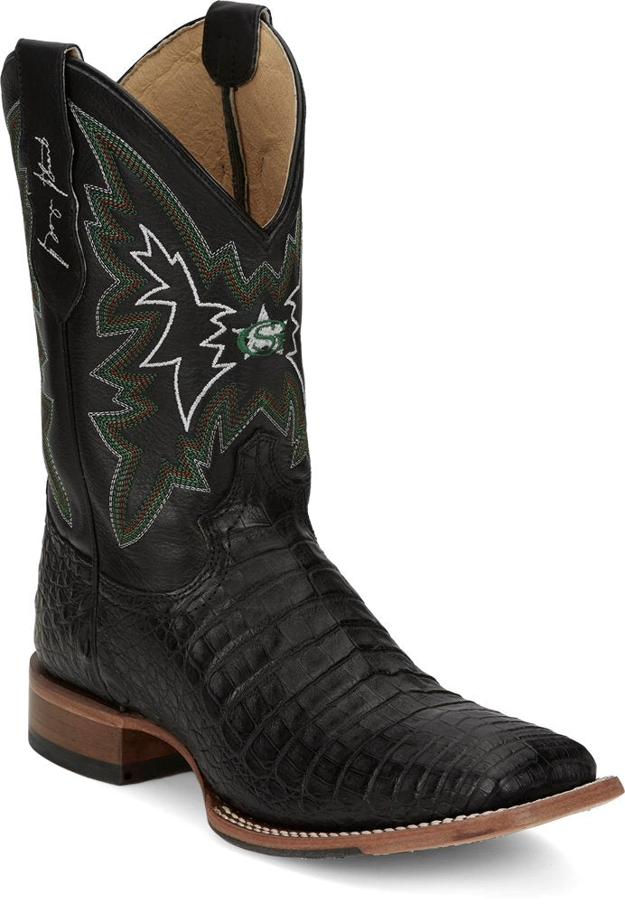 GR5705 Justin Haggard Black Caiman Boot