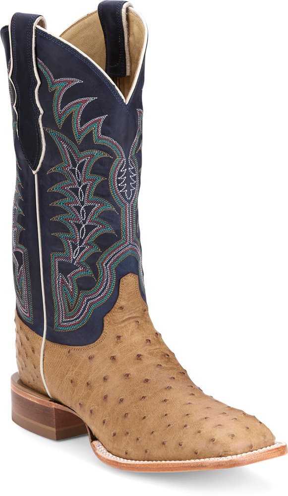 JE8170 Justin Chisolm Antique Saddle Full Quill Ostrich Boot