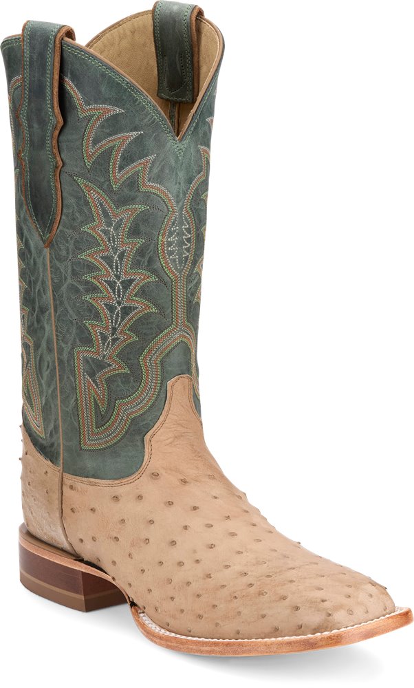 JE8173 Justin Chisolm Vintage Tan Full Quill Ostrich Boot