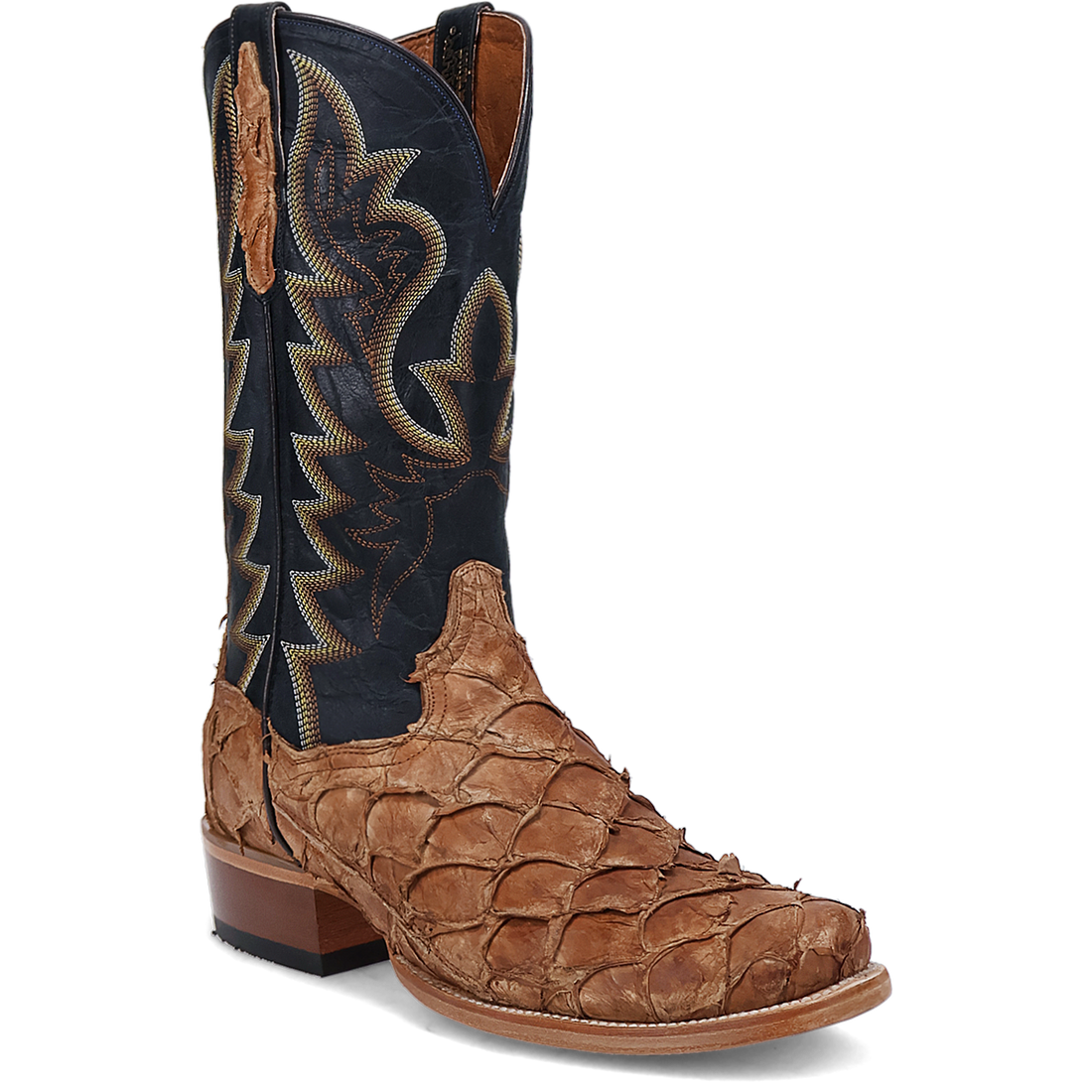 DP5021 Dan Post Riggs Pirarucu Leather Boot (Tan/Dark Blue)