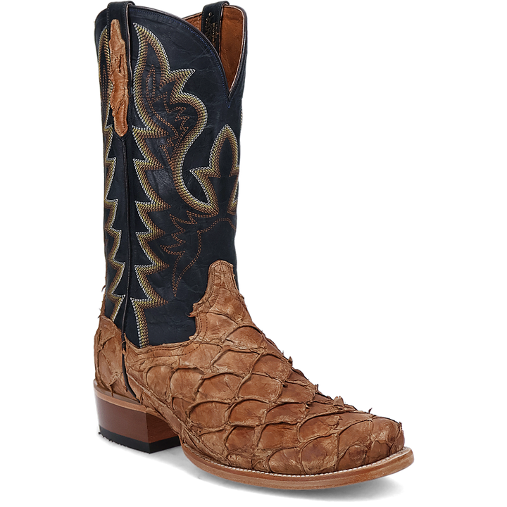 DP5021 Dan Post Riggs Pirarucu Leather Boot (Tan/Dark Blue)