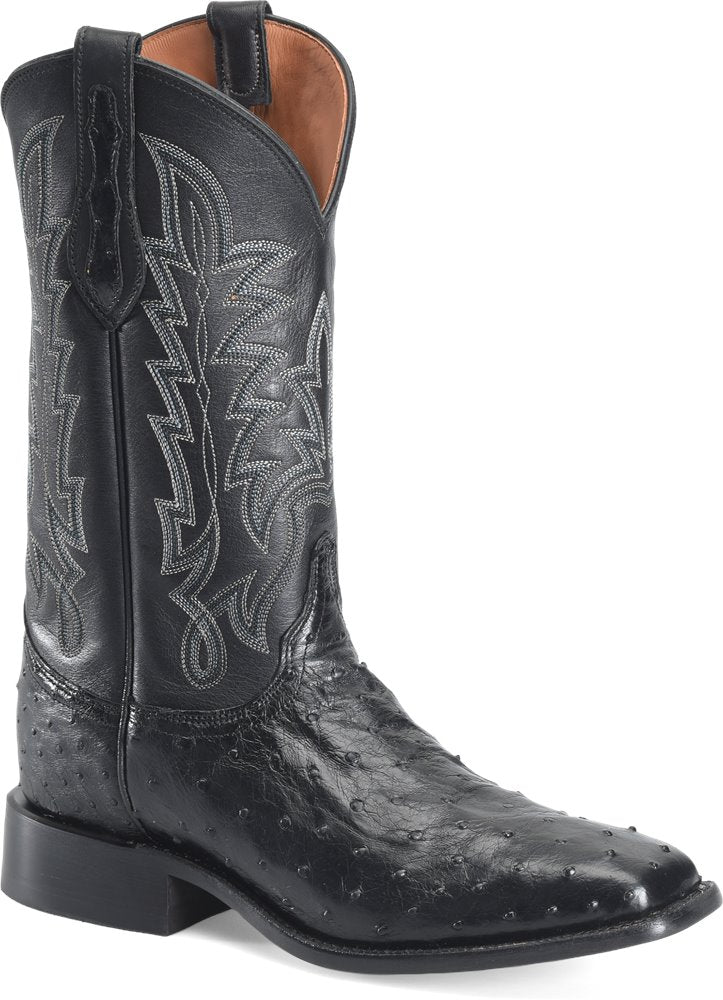 GR5335 Justin Rancher Black Full Quill Ostrich Boot